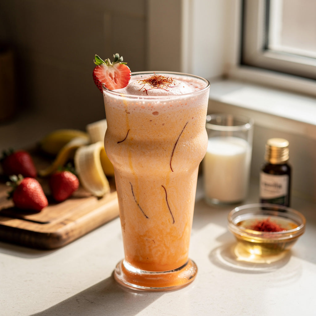 Strawberry Vanilla Saffron Shake