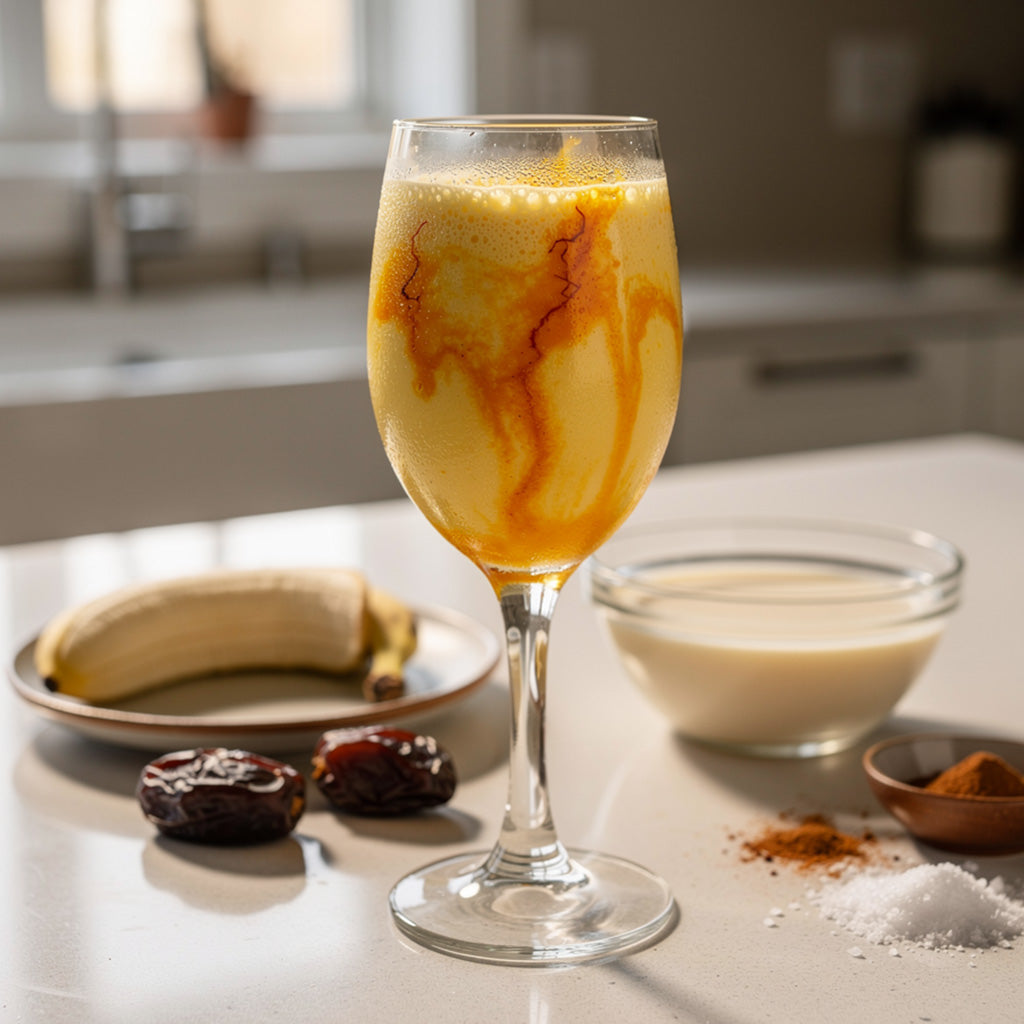Banana Date Saffron Shake