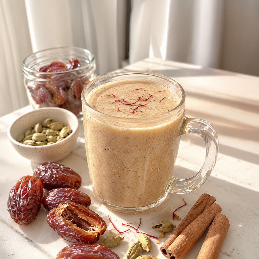 Warm Saffron Date Milk
