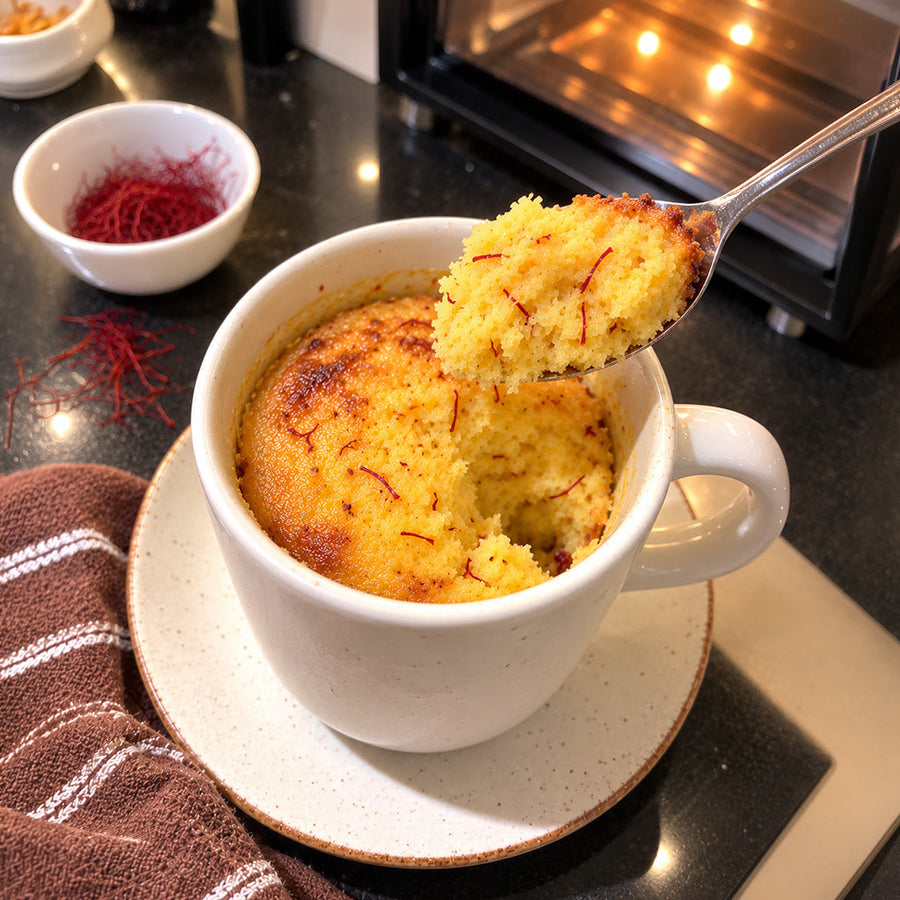 5-Minute Saffron Mug Cake
